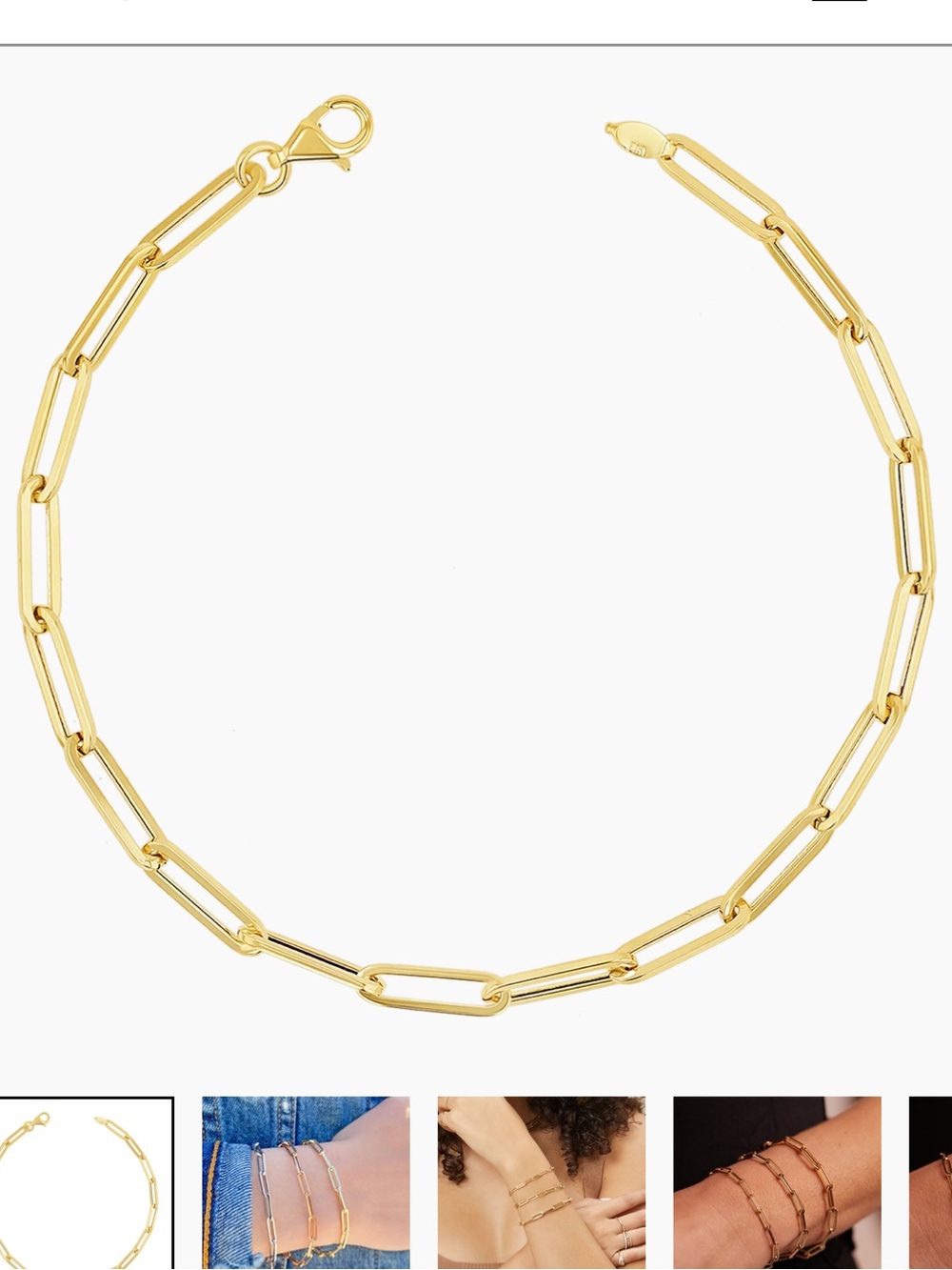 Babygold 14K Gold Paperclip Chain Bracelet